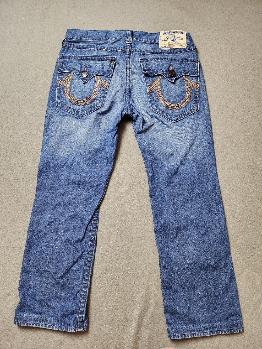 True religion jeans made in USA Straight leg 100% cotton Sz 34 - Hemmed